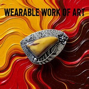 Unique + Distinctive Mookaite Ring Sz 8.75 - Celebrate Mother Earth Gaia Nature